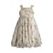 Girls Midi Dress Sleeveless Princess Dress Floral Print White 9-10 Years