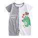 Children Baby Boys Girls Cartoon Romper Short Sleeve Cute Animals Jumpsuit Outfits Clothes Dinosaur Pack