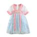 gvdentmGirls Casual Maxi Floral Dress Long Sleeve Holiday Pockets Dresses Easter Dresses For Girls Blue 18-24 Months