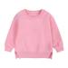 Baby Girl Boy Pullover Sweatshirt Solid Plus Babies Color Top Coat Tops Size 100 Hot Pink