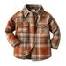 ZHAGHMIN Warm Clothes Toddler Boys Long Sleeve Winter Shirt Tops Coat Outwear for Babys Clothes Plaid Brown Autumn Boys Long Sleeve Shirts Size 6 Sleeveless Youth Compression Shirt Inner Tops Boy 7