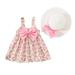 ZHAGHMIN Baby Girl Dress Clothes Toddler Girls Dress Sleeveless Floral Skirt Bow Cute Sweet Suspender Dress Princess Dress With Hat Girl Leotard Dress Modern Dresses for Girls Beach Dress for Girls