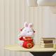 Rabbit Piggy Bank Animal Bunny Statue Storage Ceramic Sculpture Ornament Case Money Box for Bedroom Home New Years Gifts Children with Headdress