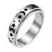 SIEYIO Stainless Steel Fidget Anxiety Relief Stress Worry Ring Star Moon Spinning Rings