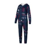 Women's Concepts Sport Navy Boston Red Sox Allover Print Windfall Union Full-Zip Hooded Pajama Suit