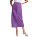 Plus Size Women's Classic Cotton Denim Midi Skirt by Jessica London in Bright Violet (Size 14) 100% Cotton