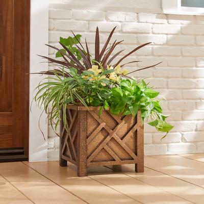 Chippendale Planter by BrylaneHome in Bronze
