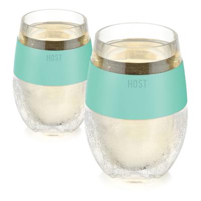 Wine Freeze Cooling Cups In Mint (Set Of 2) By by HOST in Blue