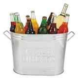 Cold Drinks Galvanized Metal Tub by Twine in Metallic