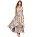 Plus Size Women's Georgette Flyaway Maxi Dress by Jessica London in Multi Painterly Paisley (Size 30 W)