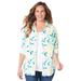 Plus Size Women's Liz&Me® Buttonfront Shirt by Liz&Me in White Watercolor Lemon (Size 2X)