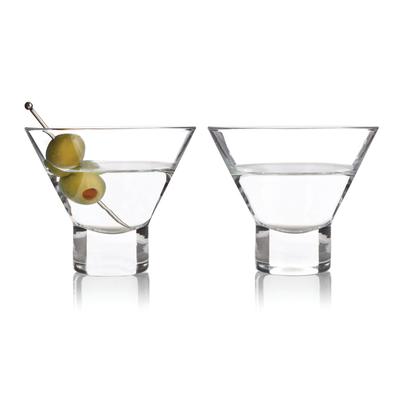 Heavy Base Crystal Martini Glasses by Viski in Clear