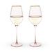 Rose Crystal White Wine Glass Set by Twine in Pink