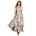 Plus Size Women's Georgette Flyaway Maxi Dress by Jessica London in Multi Painterly Paisley (Size 22 W)