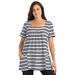 Plus Size Women's 7-Day Smock Trapeze Tunic by Woman Within in Black Double Stripe (Size 3X)