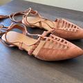 American Eagle Outfitters Shoes | Brand New American Eagle Peach Suede Women’s Tassel Tie Pointed Sandals Size 9 | Color: Orange | Size: 9