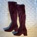 Nine West Shoes | Nine West Over The Knee Boots, Size 8.5, Raspberry Color, Like New | Color: Purple/Red | Size: 9