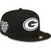 Men's New Era Black Green Bay Packers Super Bowl XXXI Side Patch 59FIFTY Fitted Hat