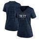 Women's Nike Navy Chicago Cubs City Connect Velocity Practice Performance V-Neck T-Shirt