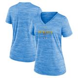 Women's Nike Powder Blue Milwaukee Brewers City Connect Velocity Practice Performance V-Neck T-Shirt