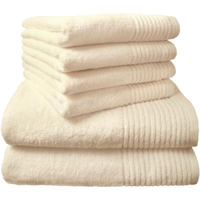 Handtuch Set DYCKHOFF "Brillant", beige (sekt), 6 St., Walkfrottee, Walkfrottee, Obermaterial: 100% Baumwolle, Handtüche