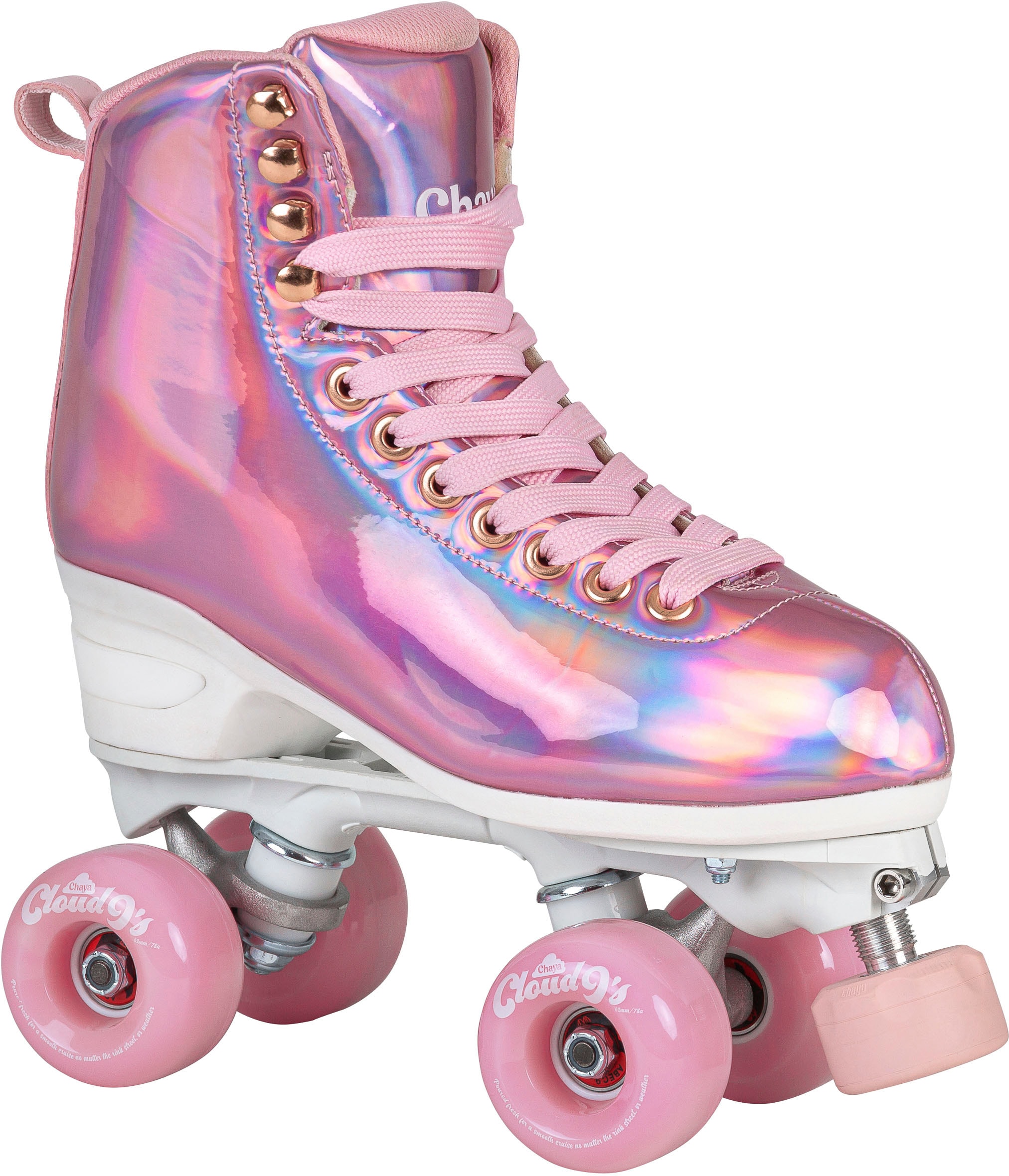 Rollschuhe CHAYA "Melrose Elite Space Holographic" Gr. 41, rosa, Inlineskates_Rollschuhe, Kinder, 41 (bis 100 kg), Lederimitat, vegan