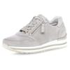 Keilsneaker GABOR "TURIN", Damen, Gr. 42, grau (hellgrau), Ziegenveloursleder, unifarben, sportlich, Schuhe Sneaker, Freizeitschuh, Halbschuh, Schnürschuh mit leichter Perforierung