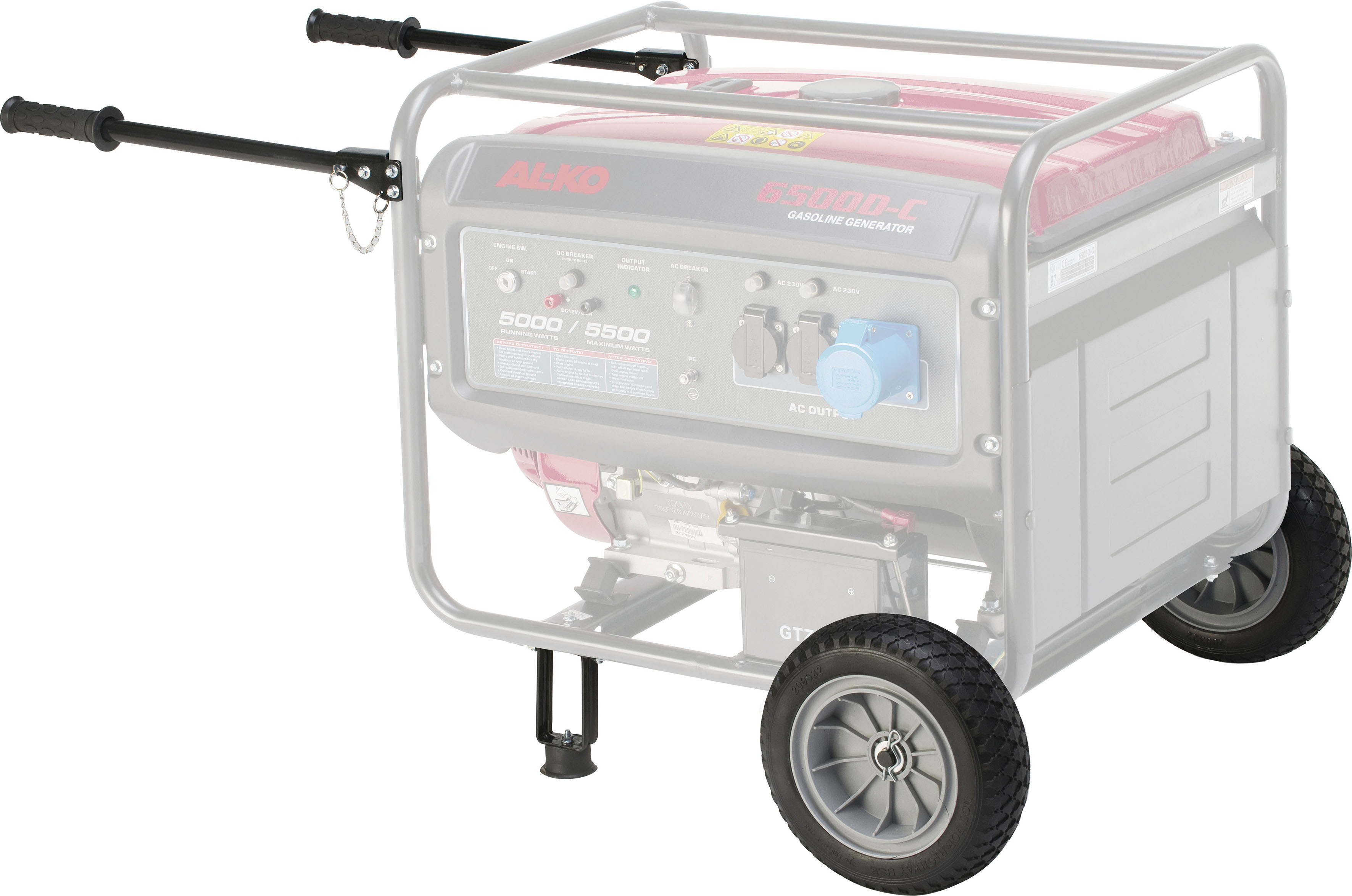 AL-KO Stützrad, grau, 20, Räder, Radsatz mit Handgriffen für Stromerzeuger 2500-C, 3500-C, 6500 D-C