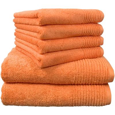 Handtuch Set DYCKHOFF "Brillant", orange (peach), 6 St., Walkfrottee, Walkfrottee, Obermaterial: 100% Baumwolle, Handtüc