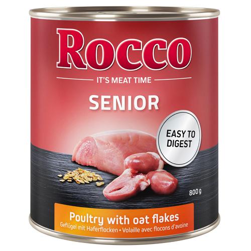 6x800g Geflügel & Haferflocken Rocco Senior Hundefutter nass