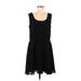 TL The Letter Casual Dress - Mini Scoop Neck Sleeveless: Black Print Dresses - Women's Size Medium