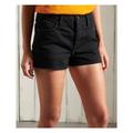 Superdry Womens High Rise Cut Off Shorts - Charcoal Cotton - Size 30 (Waist)