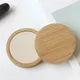 Miroir de maquillage portable simple face en bois forme ronde délicat et mignon 20 pièces