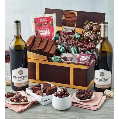 Chest Of Chocolates With Wine - 2 Bottles, Family Item Food Gourmet Candy Confections Chocolate by Harry & David