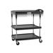 Metro MY2030-34BL-PL myCart 3 Level Polymer Utility Cart w/ 400 lb Capacity, Marine Ledges, Black