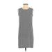 Adrienne Vittadini Casual Dress - Shift: Black Houndstooth Dresses - Women's Size 0