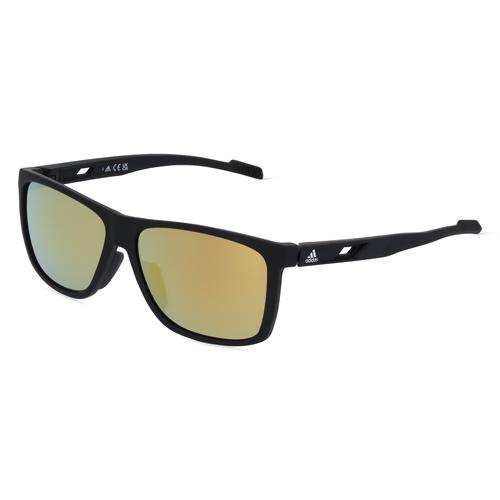 Adidas SP0067 Unisex-Sonnenbrille Vollrand Eckig Kunststoff-Gestell, schwarz