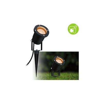 Paulmann LED Gartenstrahler Goldlicht insektenfreundlich IP65 rund 92mm 2200K 4,3W 320lm 230V 38-38° Schwarz Metall 9473