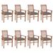 vidaXL Dining Chairs 8 pcs with Gray Cushions Solid Teak Wood - 24.4" x 22.2" x 37"