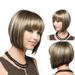 DOPI Girl Natural Gold Party Wig Short Full Straight Hair Fashion Synthetic Wig