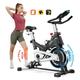 POOBOO Exercise Bike Stationary Cycling Bike Bicycle Magnetic Resistance Fitness Cycle Cardio Sport Upright Cycling Quiet Workout 40 Lbs Flywheel Max Weight 350 Lbs