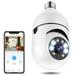 Wireless Light Bulb Security Camera 1080P PTZ WiFi 360 Degree E27 Panoramic IP Camera Outdoor Indoor 360 PTZ Bulb Security Camera Night Vision Motion Detection APP Access Waterproof Support 5G