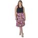 Plus Size Multicolor Abstract Print Elastic Waist Below Knee Length Skirt