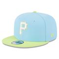 Men's New Era Light Blue/Neon Green Pittsburgh Pirates Spring Basic Two-Tone 9FIFTY Snapback Hat