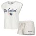 Women's Concepts Sport White/Cream New England Patriots Montana Knit T-Shirt & Shorts Sleep Set