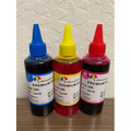 3x100ml Tri-Colors DYE Refill Ink Bottle CMY Compatible for Canon HP Brother Lexmark Inkjet Printers Refillable Cartridge CISS CIS System