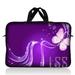 LSS 17 inch Laptop Sleeve Bag Carrying Case Pouch with Handle for 17.4 17.3 17 16 Apple MacBook Acer Dell Hp Purple Butterfly Floral