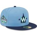 Men's New Era Light Blue/Navy Washington Nationals Green Undervisor 59FIFTY Fitted Hat