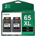 65XL Black Ink Cartridge Replacement for HP 65XL 65 XL work with DeskJet 3772 3755 3722 3752 3700 2600 Envy 5055 5000 5070 5052 5014 (2 Black)