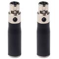 2X XLR Mini 3 Pin Male to 4 Pin Female Audio Adapter Plug Connector Hi-Fi Signal Converter Adapter for Mic Speaker